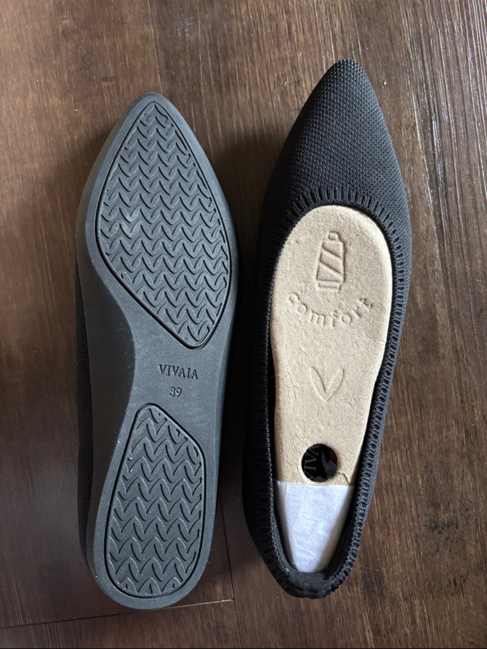 VIVAIA Aria Ultra-Light Black Women's Flats - Picture 2 of 4